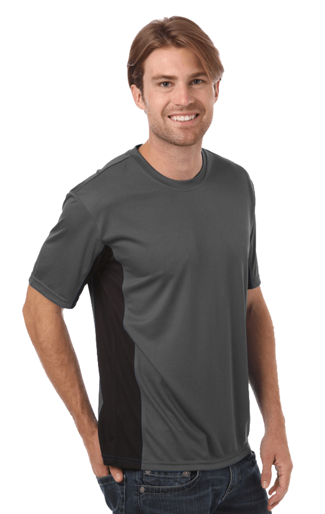 Blue Generation Men's Moisture Wicking Color Block Tee-1