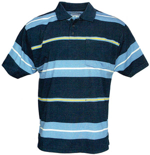 Foxfire Men's Striped Poly/Cotton Polo navy