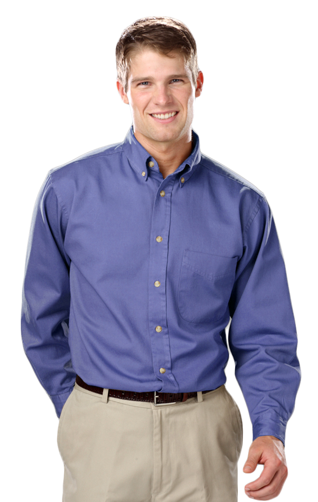 Blue Generation Men's TALL Long Sleeve Cotton Twill Shirt-6