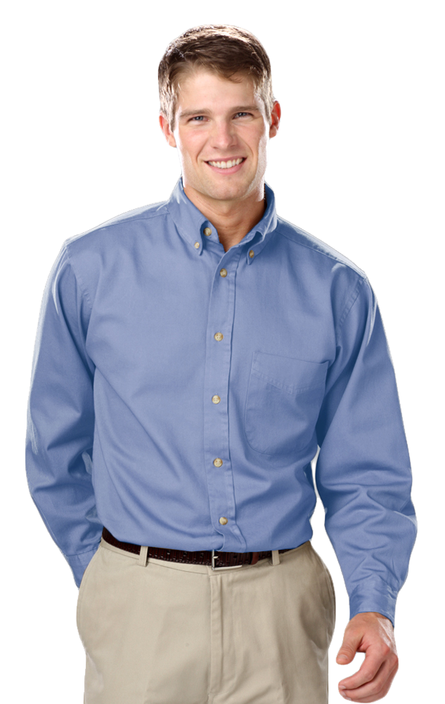 Blue Generation Men's TALL Long Sleeve Cotton Twill Shirt-5