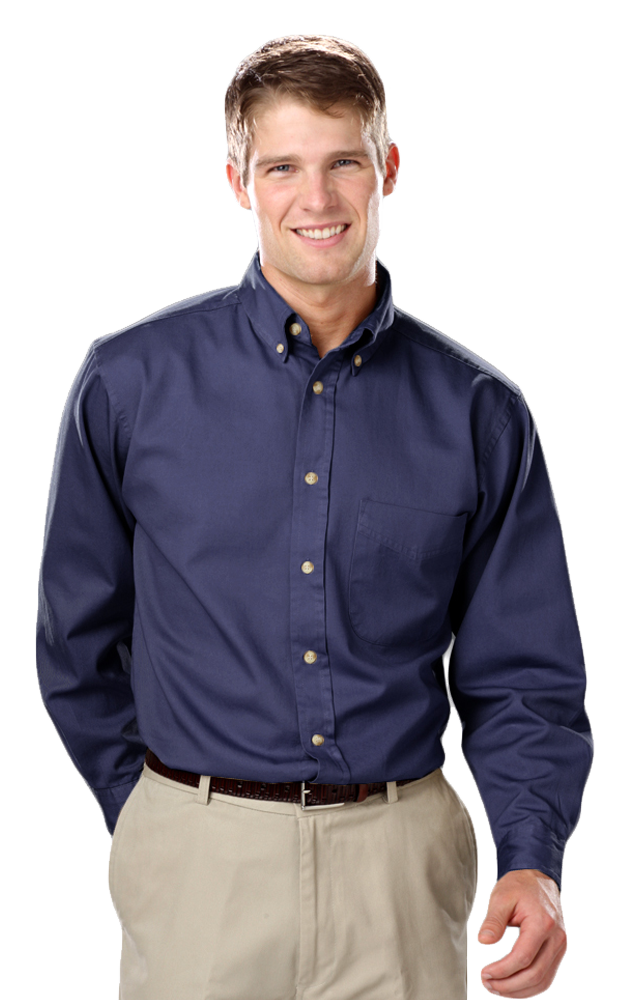 Blue Generation Men's TALL Long Sleeve Cotton Twill Shirt-15