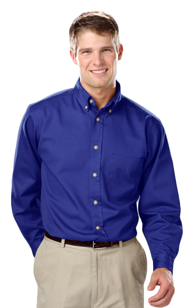 Blue Generation Men's TALL Long Sleeve Cotton Twill Shirt-3