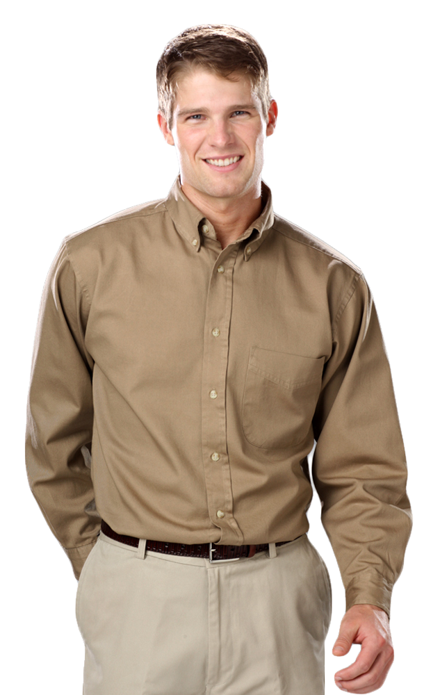 Blue Generation Men's TALL Long Sleeve Cotton Twill Shirt-12