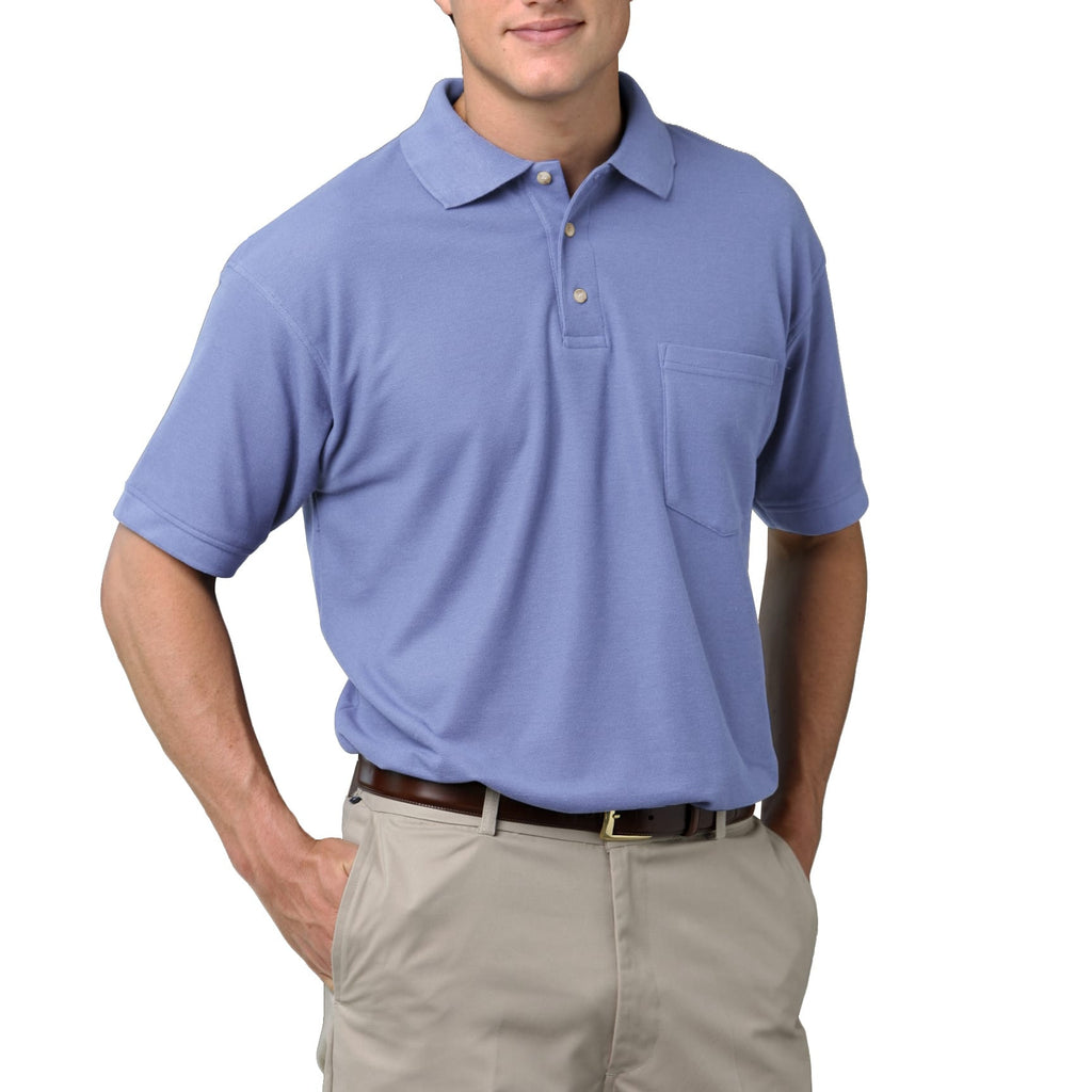 Blue Generation Men's 60/40 Pique Polo Shirt With Pocket-1