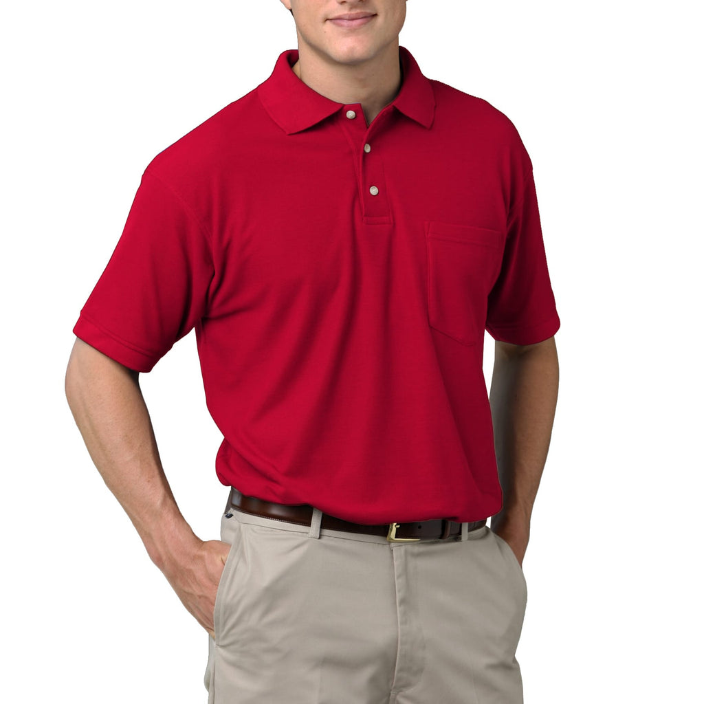 Blue Generation Men's 60/40 Pique Polo Shirt With Pocket-5