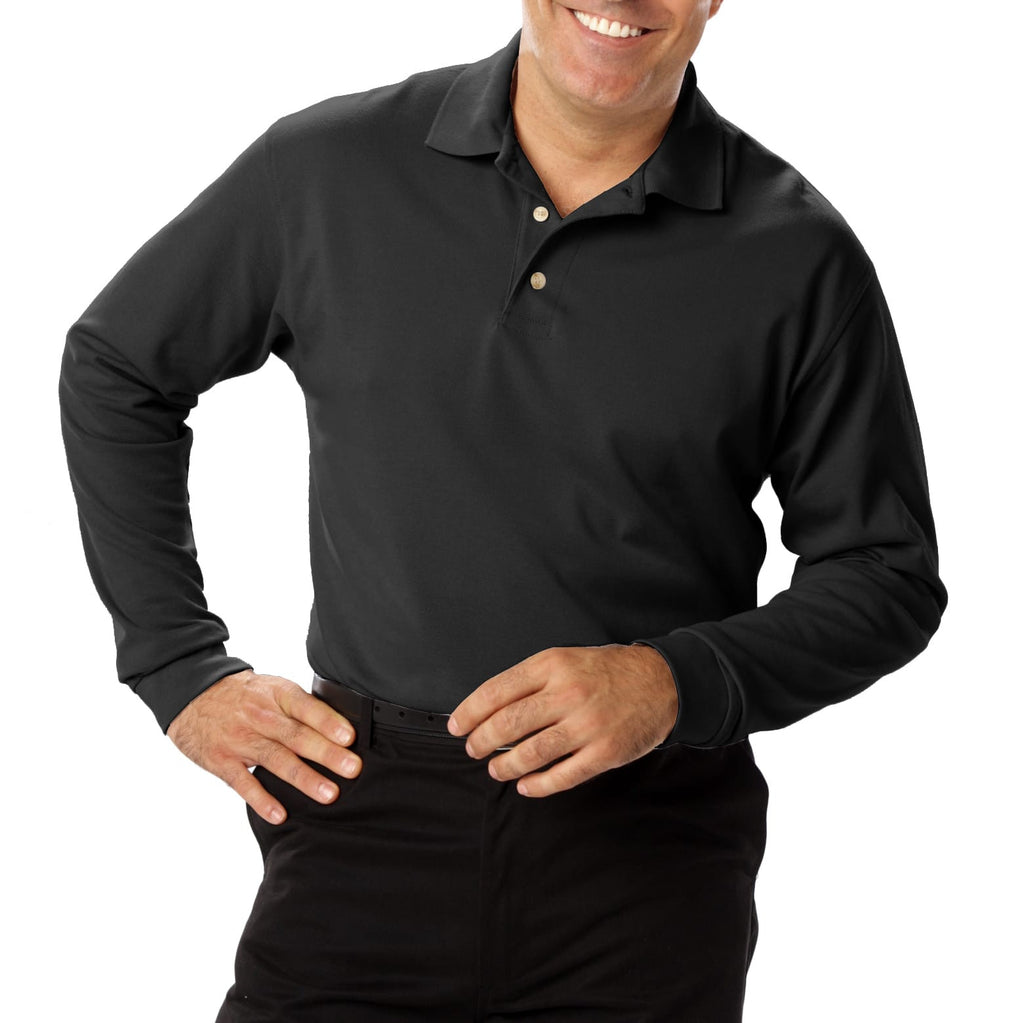 Blue Generation Men's Long Sleeve 60/40 Pique Polo Shirt-11