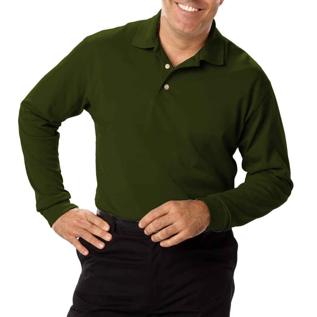 Blue Generation Men's Long Sleeve 60/40 Pique Polo Shirt-6