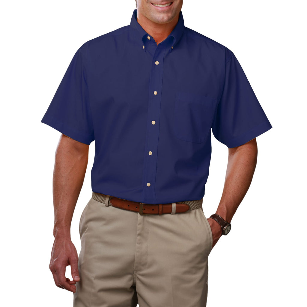 Blue Generation Men's TALL Short Sleeve Easy Care Poplin Shirt-4