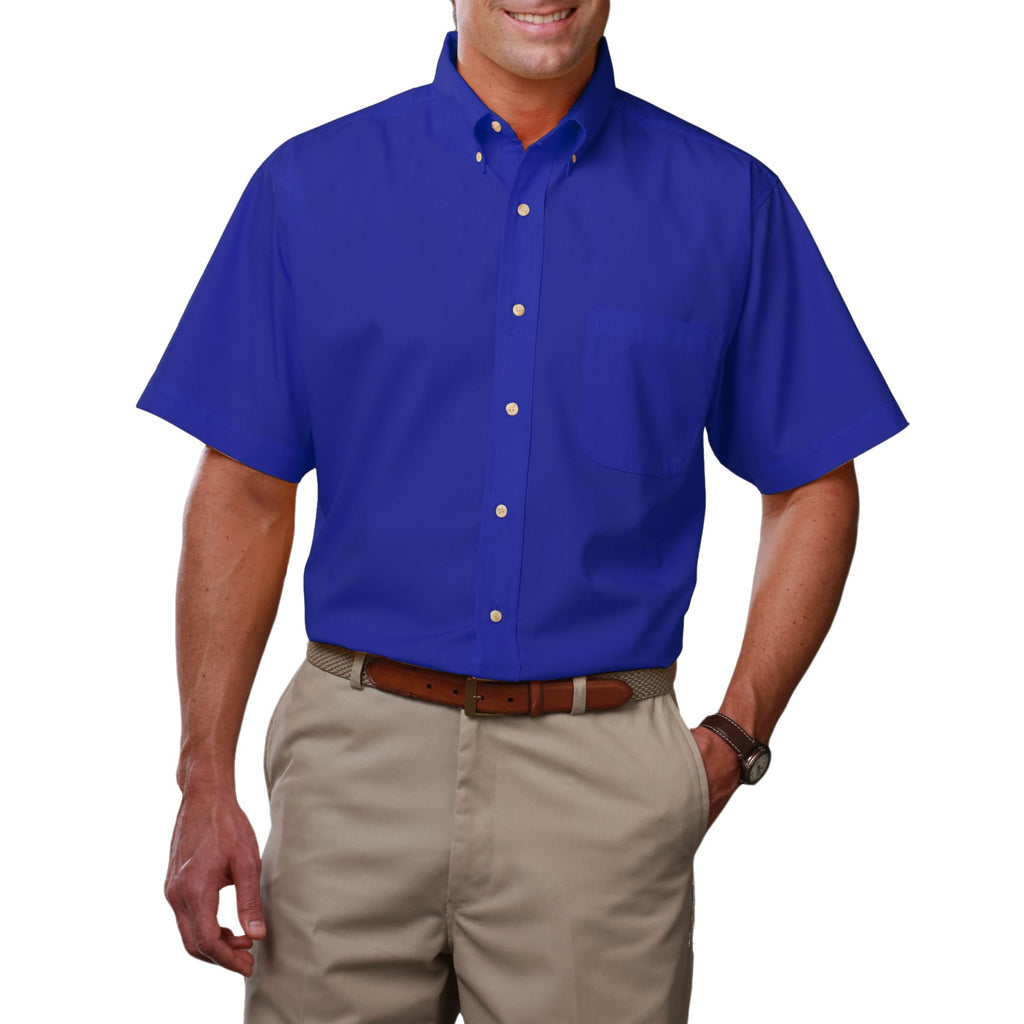 Blue Generation Men's TALL Short Sleeve Easy Care Poplin Shirt-5
