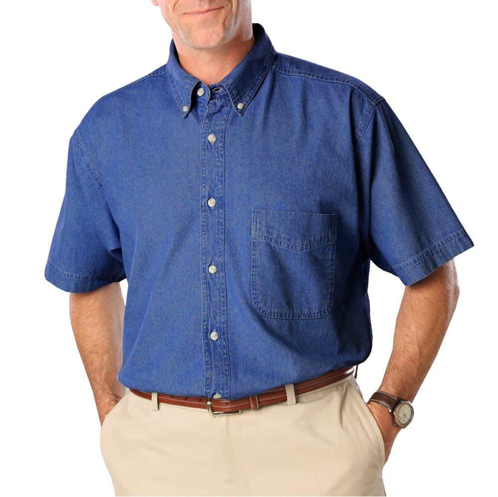 Blue Generation Men's Short Sleeve Denim Shirt