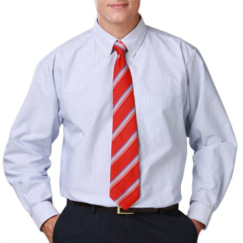 Blue Generation Men's Cotton/Poly Long Sleeve Oxford Shirt-5