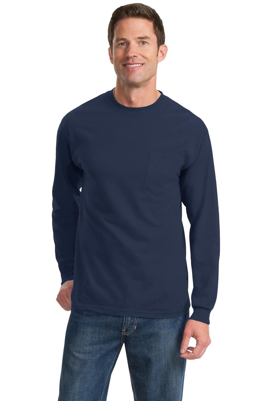 Port & Company Tall Long Sleeve Essential T-Shirt with Pocket-2