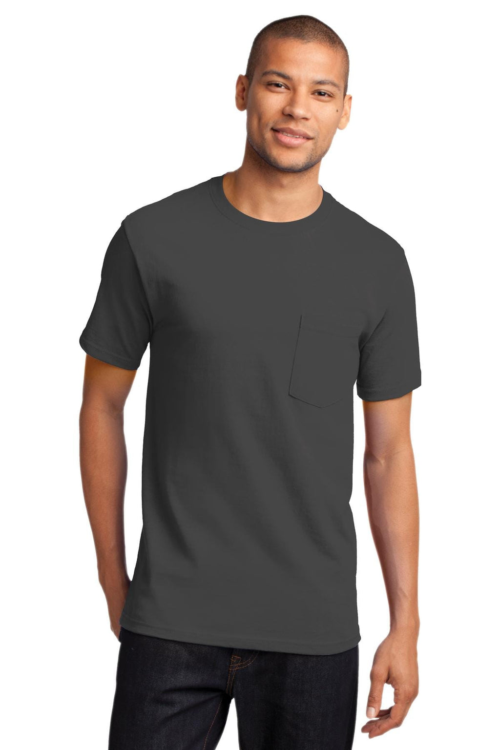 Port & Company Heavyweight Cotton Pocket Tee Shirt-14