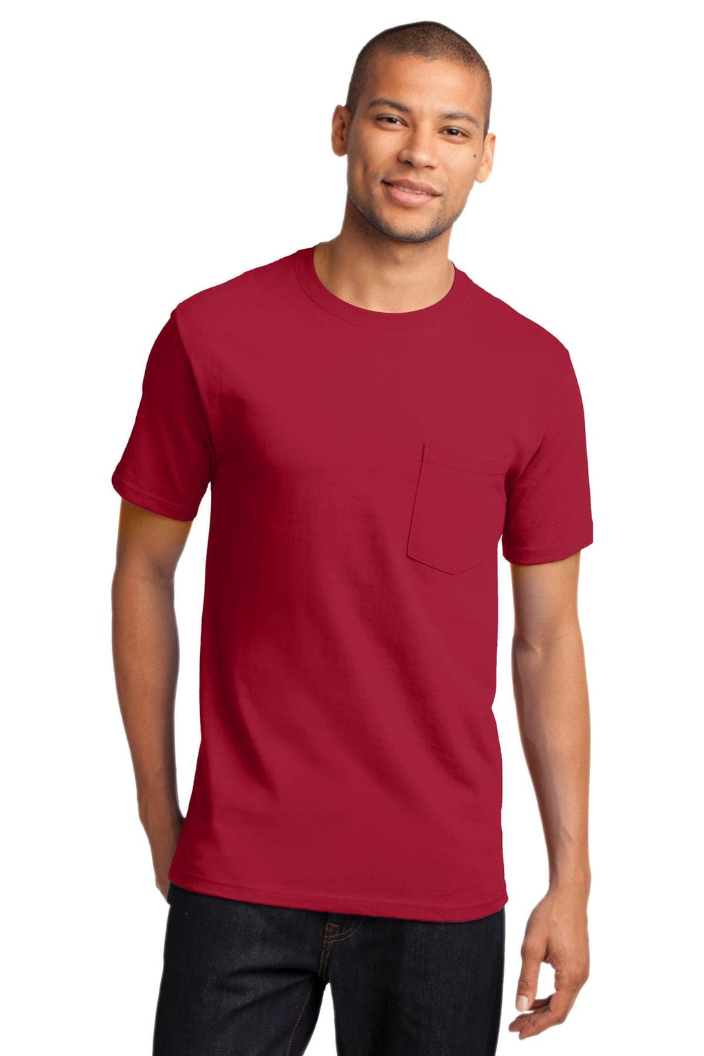 Port & Company Heavyweight Cotton Pocket Tee Shirt-5