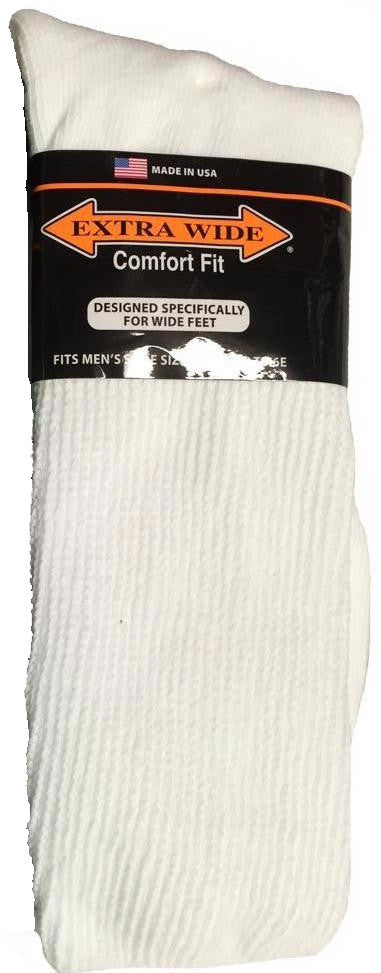 King Size Extra Wide Athletic Crew Sock white