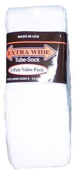King Size Extra Wide Tube Sock white