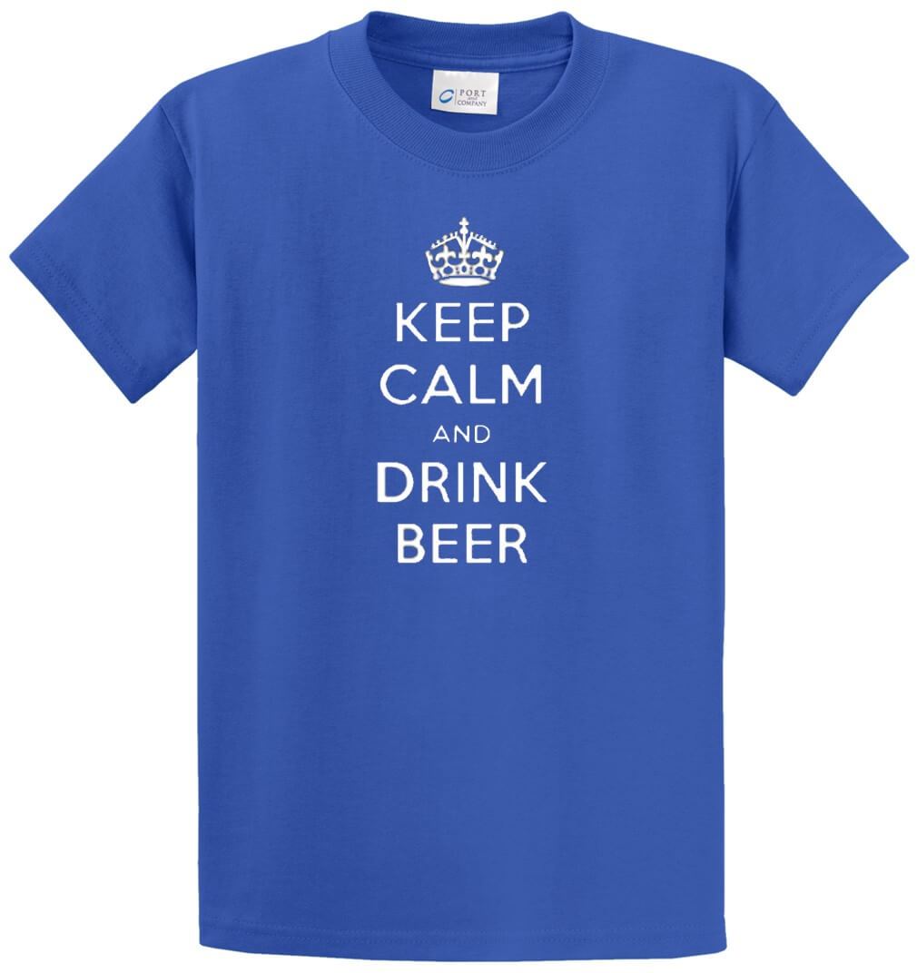 Keep Calm Drink Beer Printed Tee Shirt-1