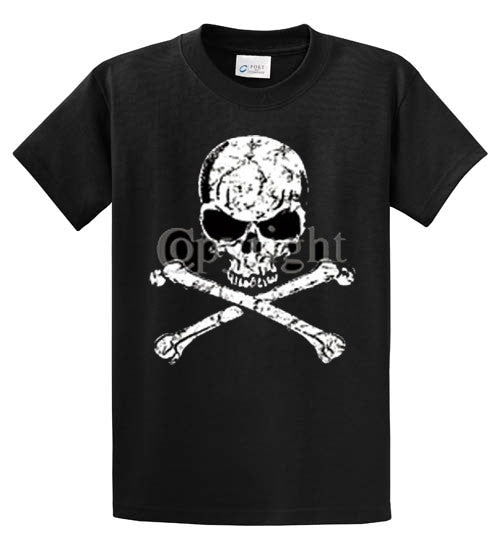 Crossbones Distressed Printed Tee Shirt-1