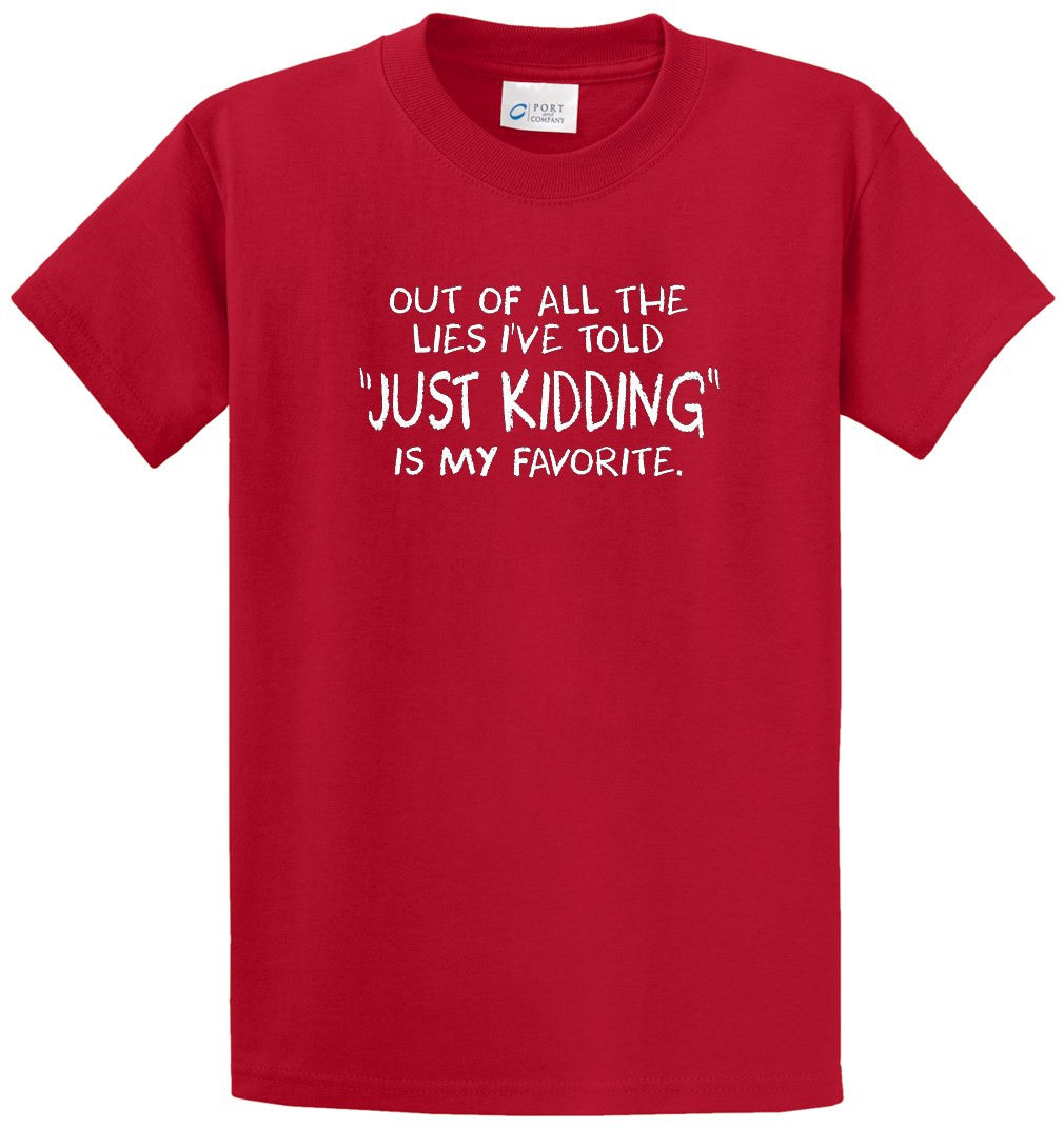 Just Kidding Printed Tee Shirt-1