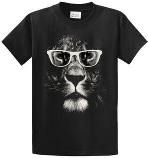 Lion With Glasses Printed Tee Shirt