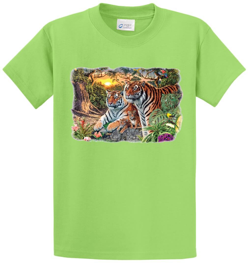 Tiger Scene Printed Tee Shirt-1