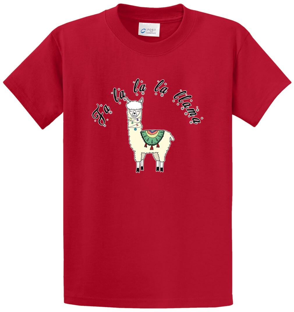 Fa La La La Llama Printed Tee Shirt-1