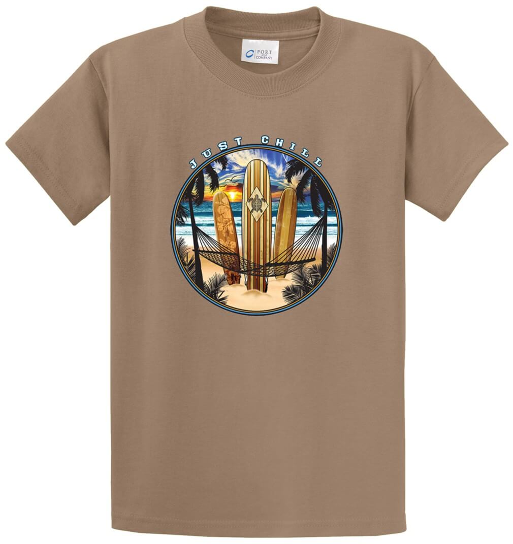 Just Chill Surf Printed Tee Shirt-1