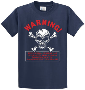 Warning Biker Printed Tee Shirt