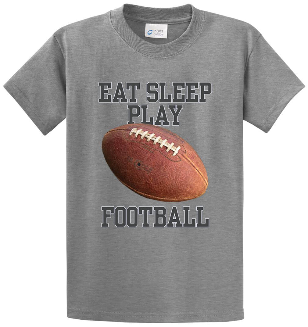 Eat Sleep Play Football (Color) Printed Tee Shirt-1