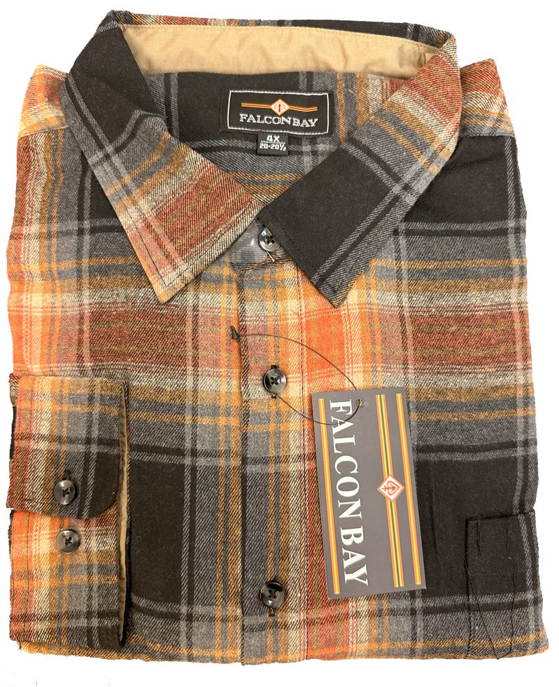 Falcon Bay Long Sleeve Heavy Plaid Flannel Shirt-2