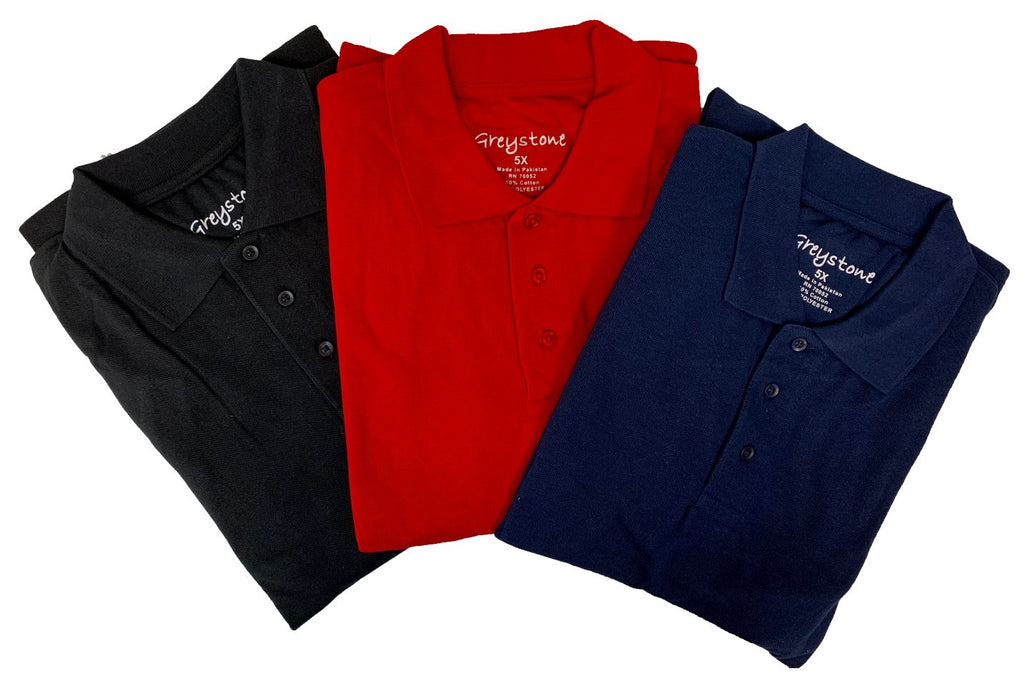 GREYSTONE 60/40 Big Tall Man PIQUE POLO SHIRT-1