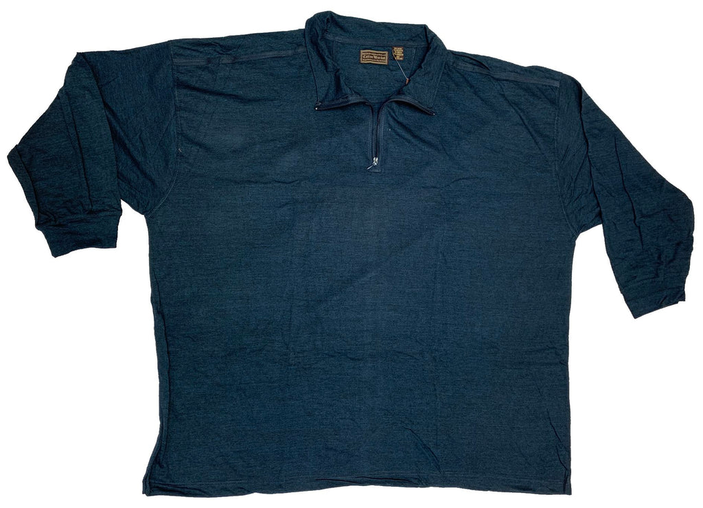 Falcon Bay Men's Quarter Zip Long Sleeve Melange Jersey navy