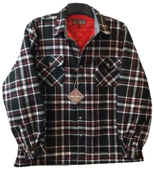 Falcon Bay Men's Long Sleeve Quilt Lined Flannel Plaid Shirt