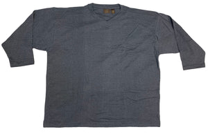 Falcon Bay Men's V-Neck Long Sleeve Melange Stripe Shirt blue