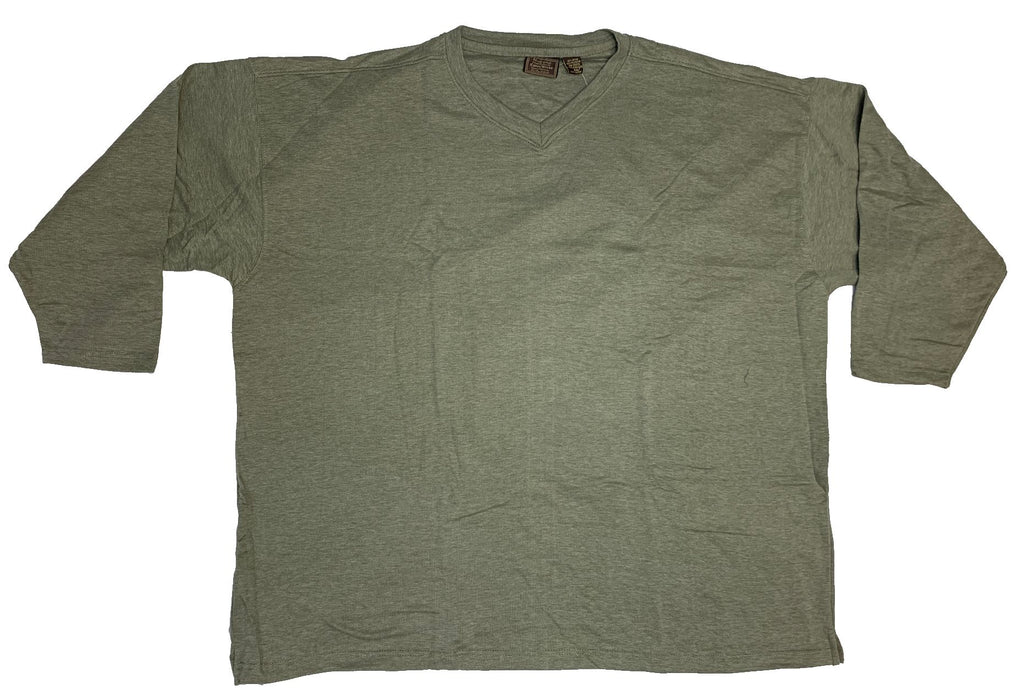 Falcon Bay Men's V-Neck Long Sleeve Melange Stripe Shirt tan