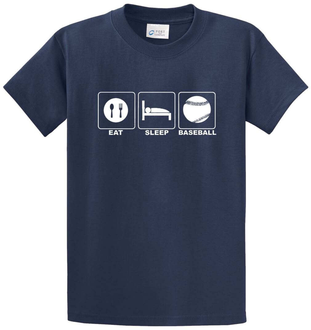 Eat Sleep Baseball Printed Tee Shirt-1