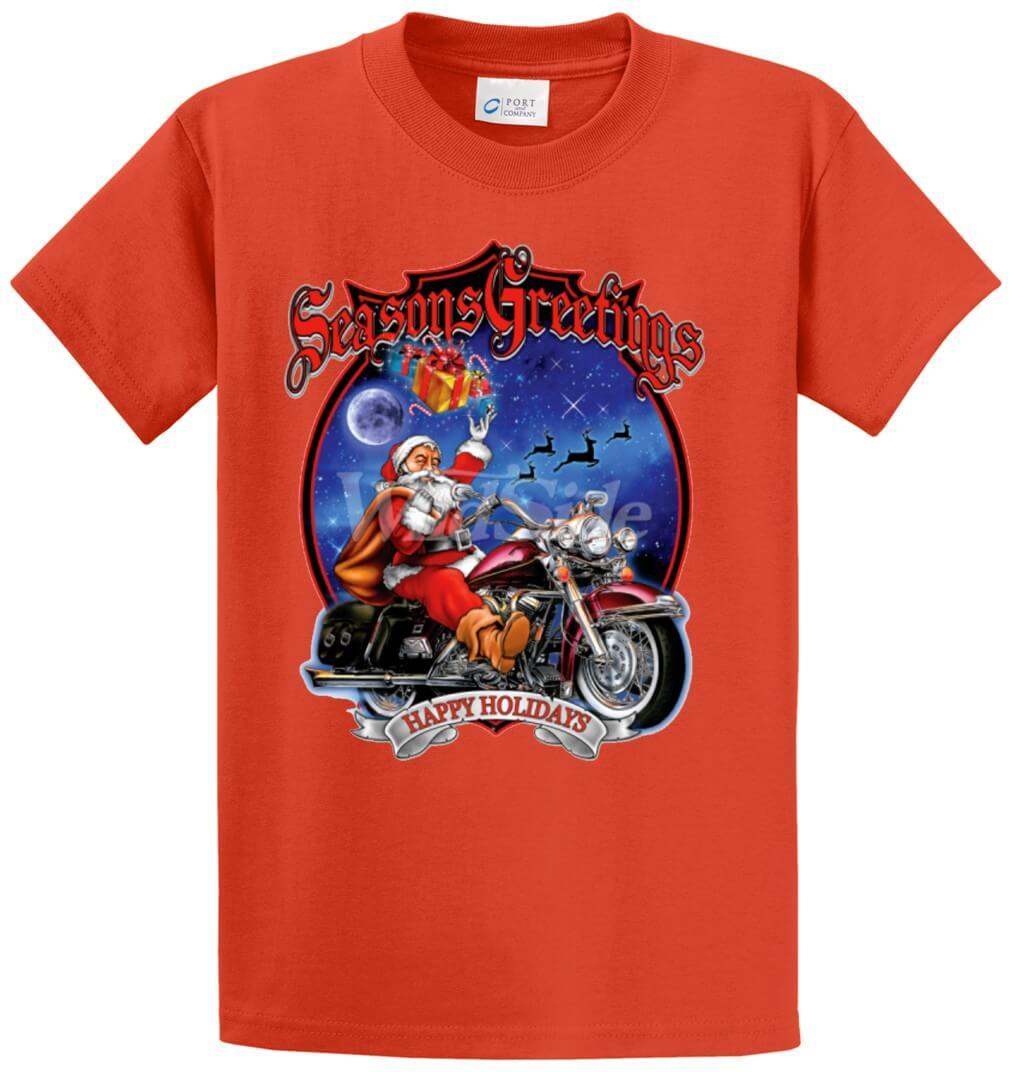 Seasons Greetings - Happy Holidays Printed Tee Shirt-1