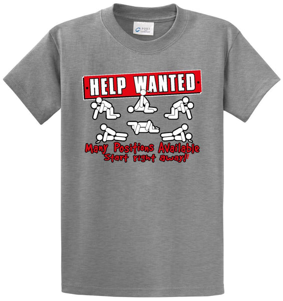 Help Wanted Printed Tee Shirt Big and Tall Mart