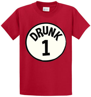 Drunk 1 Circle Printed Tee Shirt