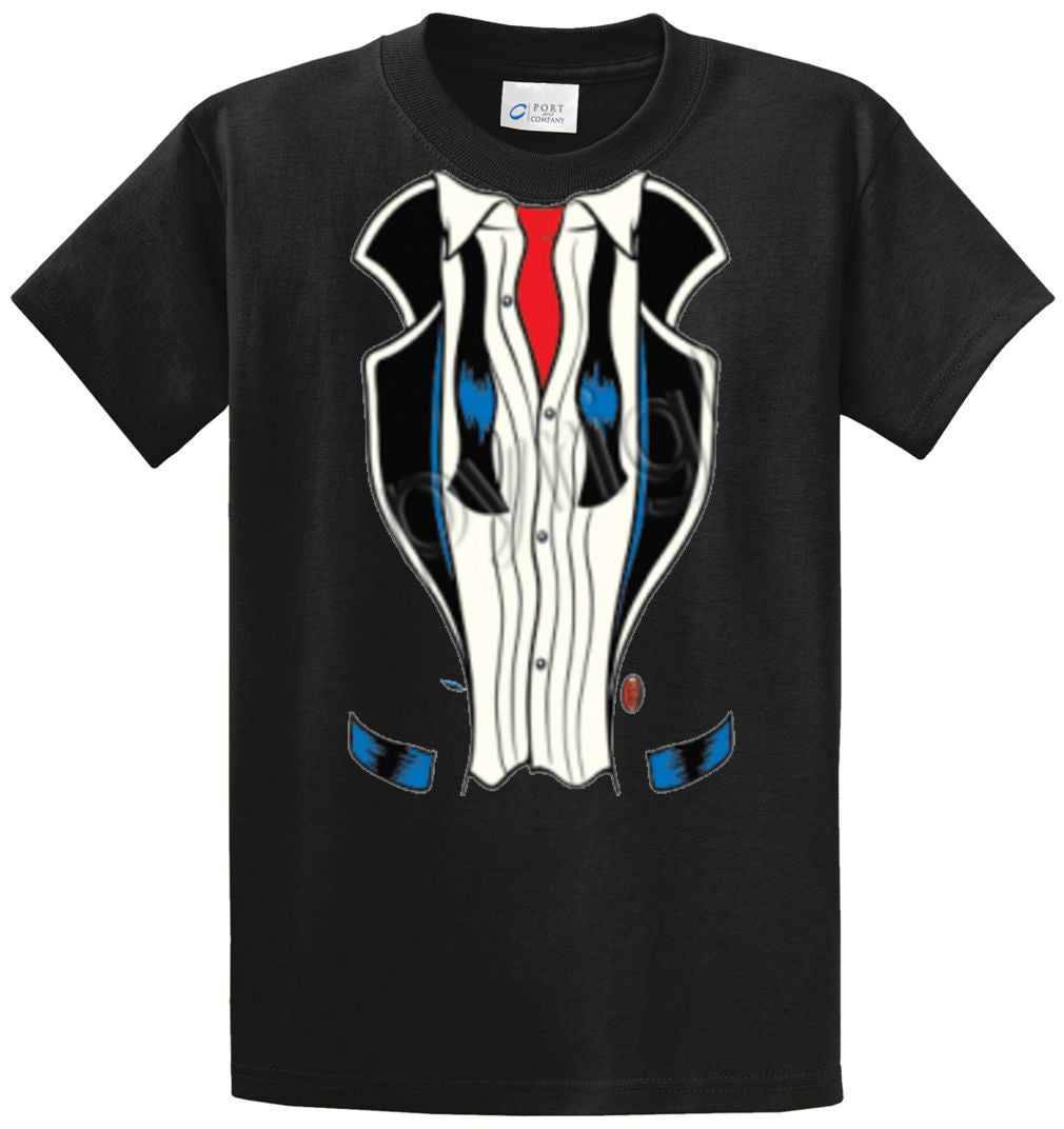 Undone Tuxedo Printed Tee Shirt-1