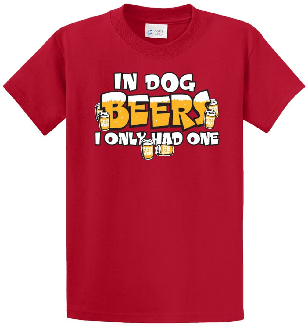 In Dog Beers Printed Tee Shirt-1