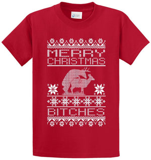 Merry Christmas Bitches Printed Tee Shirt