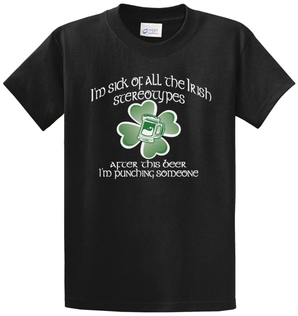 Irish Stereotypes Printed Tee Shirt-1