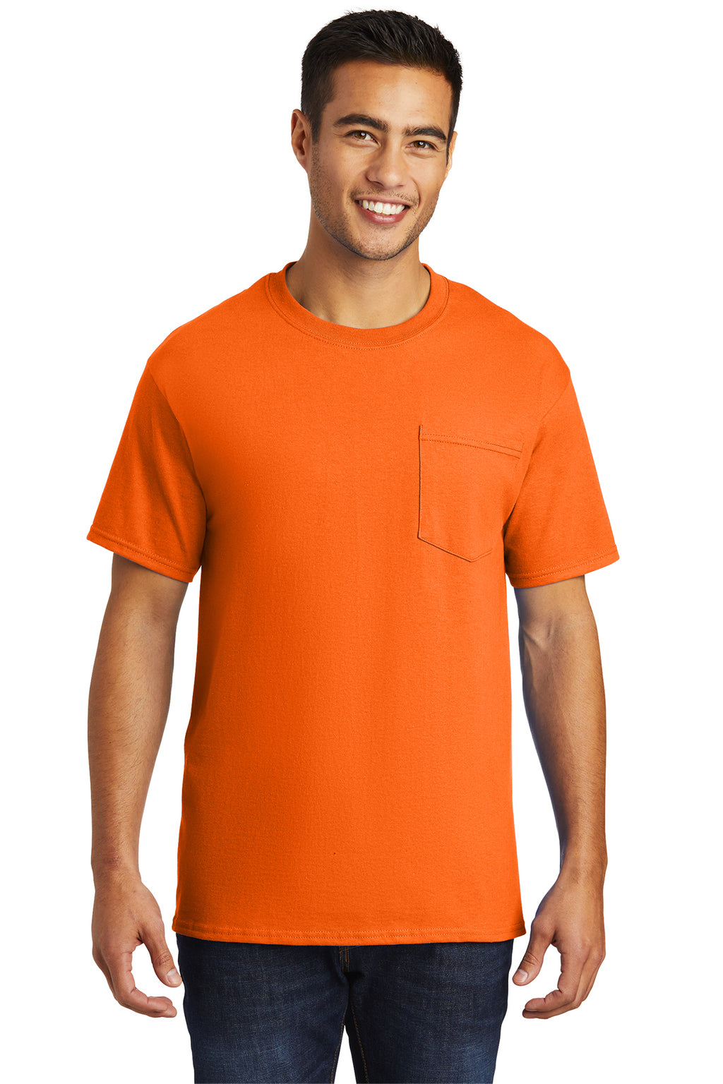Port & Company Safety Color Heavyweight Cotton Pocket Tee Shirt-2
