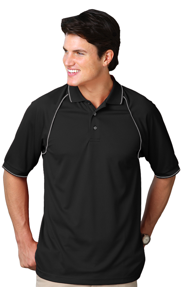 Blue Generation Men's Wicking Polo With Contrast Piping