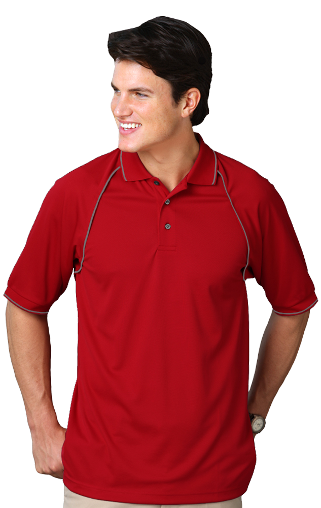 Blue Generation Men's Wicking Polo With Contrast Piping-1