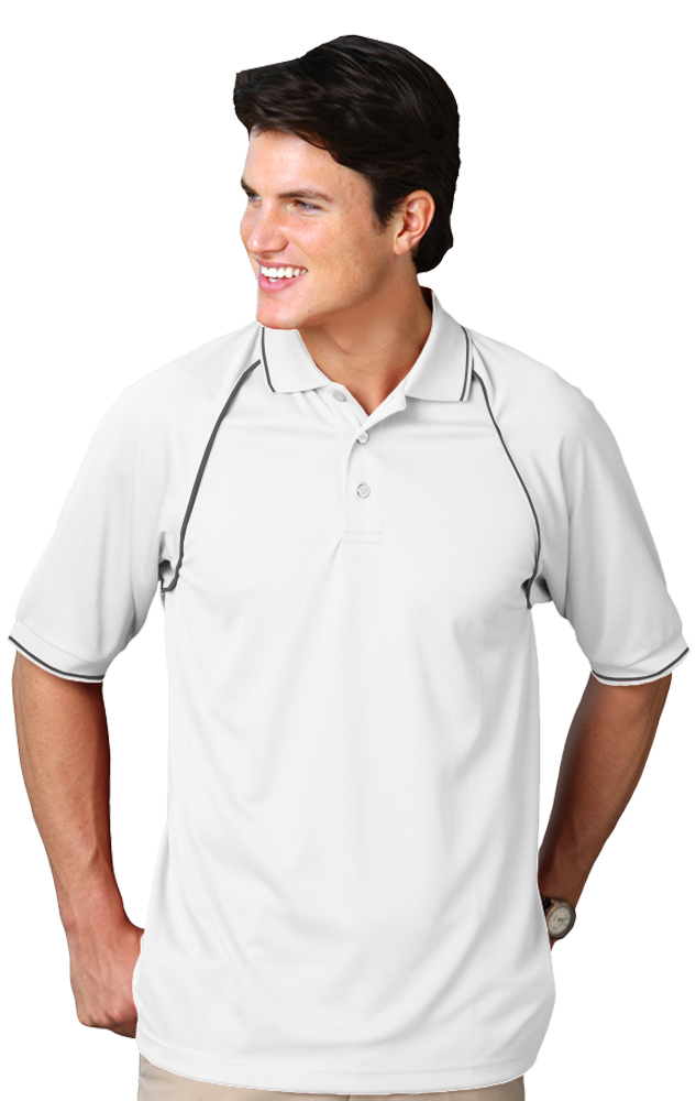Blue Generation Men's Wicking Polo With Contrast Piping-8