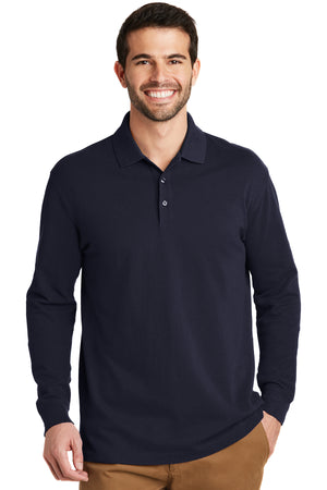Port Authority EZ Cotton Long Sleeve Pique Polo Shirt