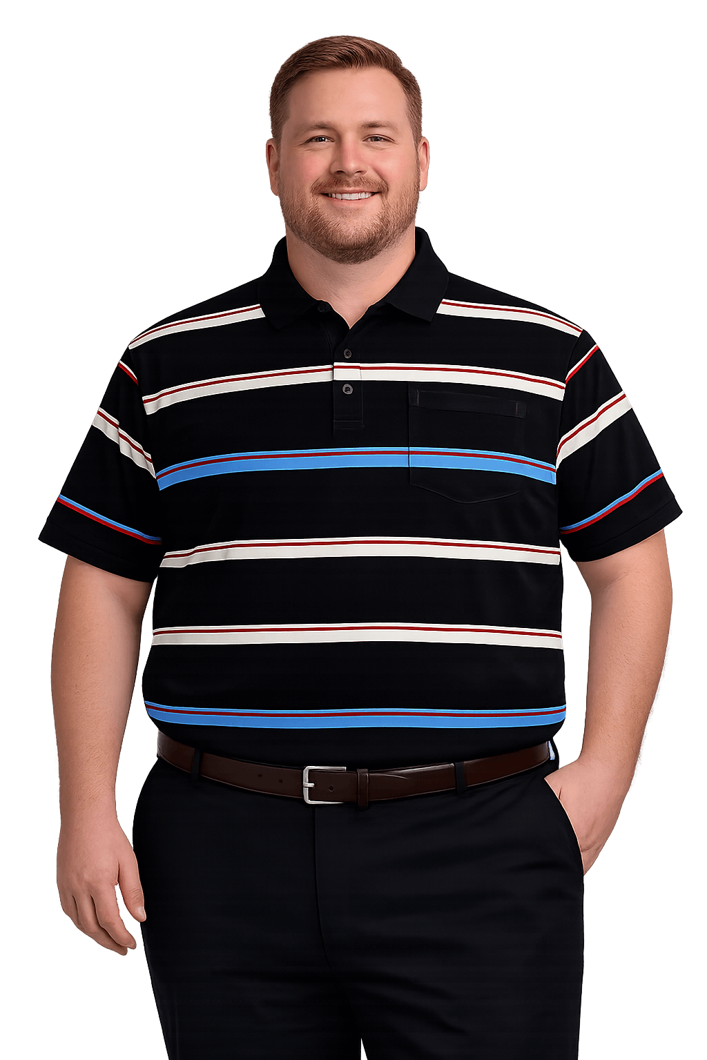 Foxfire Men's Striped Poly/Cotton Polo With Pocket - NOW 25% OFF LISTED PRICE!-3