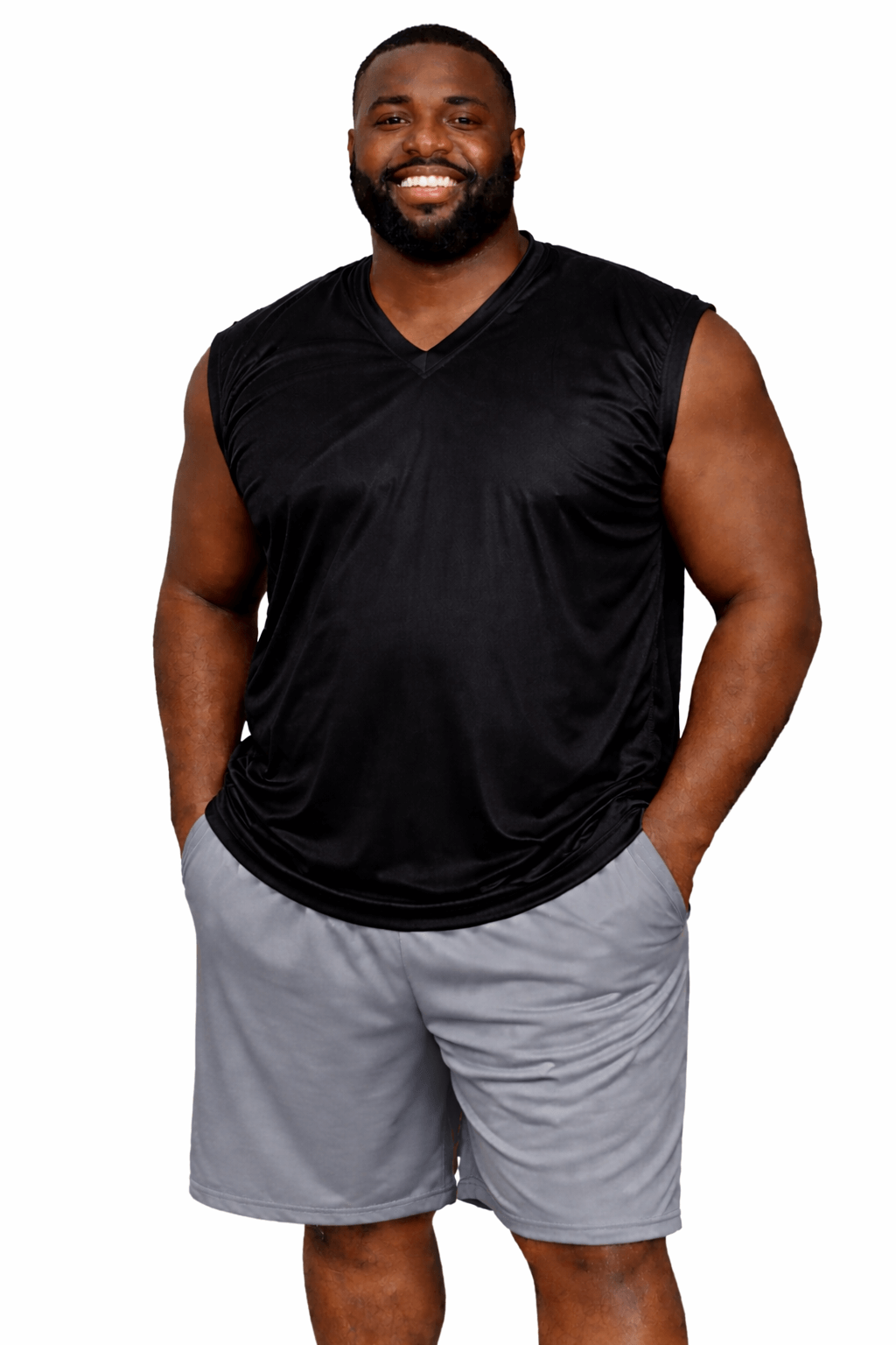 Sovereign USA 100% Polyester Dazzle V-Neck Muscle Big Tee Closeout-1